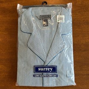 Vintage Surrey Long Sleeve, Long Leg Pajama set 100% Cotton, size Large